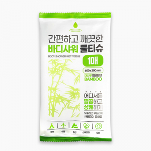 맘데코 바디 샤워티슈, 엠보싱 밤부 바디워시 물티슈 1매 K18