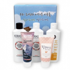 샤워메이트 바디워시 + 케라시스 샴푸 + 케라시스 린스 + 히말라야 핑크솔트치약 + 과일나라 핸드에센스 5종세트 어려운 이웃 케이스선택