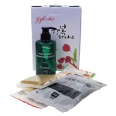 퀀달 주방세제 + 코코넛 수세미 + 단미니 고무장갑 + 니트릴 위생장갑 4종 케이스 선택