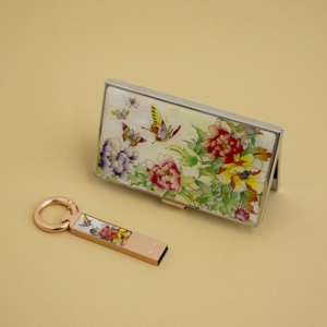 나빌레라 LED 자개스틱 USB 명함세트 전통문양