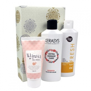 케라시스 샴푸 + 샤워메이트 바디워시 + 과일나라 핸드 에센스 3종 포장지 포장