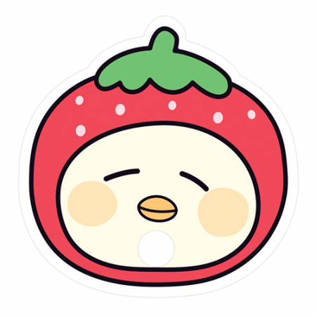 딸기오리 자유형 둥글이 부채 #3