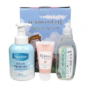 바세린 버블 핸드워시 500ml + 과일나라 핸드에센스 80g + 참그린 주방세제 300g 3종세트 케이스선택