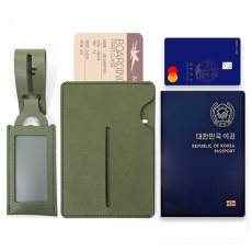 슬라이드 여권 파우치+네임택 세트