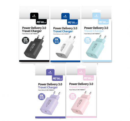 PD3.0 고속충전기 18W 아이폰충전기 갤럭시충전기 C타입충전기 어답터 충전기 5가지색상 레이저각인 d048