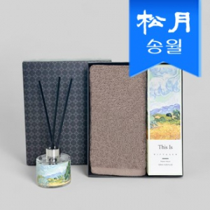 프리미엄 디퓨져 수건 답례품 명화A(디퓨져 120ml1+뉴컬러무지 타올 1) 선물세트 단체선물 기념선물