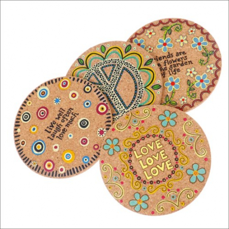 에코 코르크 컵받침, 콜크 칼라 컵받침, 원목 컵받침 #7