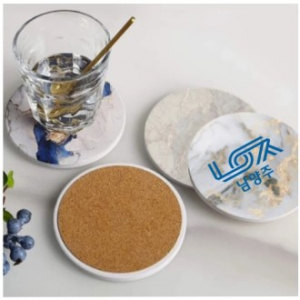 원형 세라믹 컵받침 도자기 컵받침 칼라인쇄 코스타