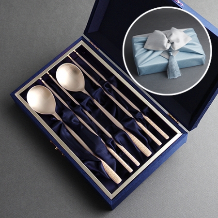 훈민정음 레이저 방짜유기 2인수저 (보자기와 노리개) #2