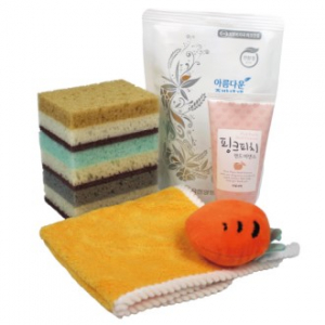 아름다운 주방세제 리필 + 양면 떡수세미 + 핸드에센스 + 핸드타올 6종세트