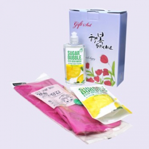 양손 고무장갑 + 슈가버블 주방세제 용기 + 리필 3종세트