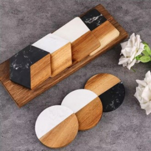 나는용 CJH587 대리석 원목 컵받침