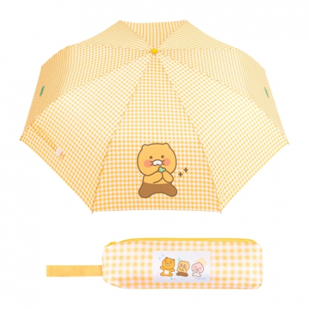 카카오 체크패턴 3단 수동 우산 J1