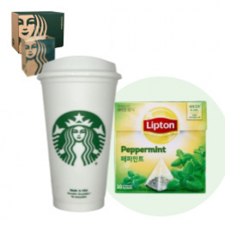 스타벅스 리유저블컵 그란데 립톤 페퍼민트 티 선물세트 #2