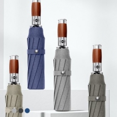 포유렐라 튼튼한 20K 라이트 우드 3단 암막 접이식 휴대용 자동우산