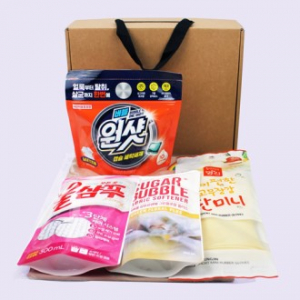 울샴푸 + 슈가버블 섬유유연제 리필 + 단미니 고무장갑 + 원샷 캡슐 세탁세제 4종세트