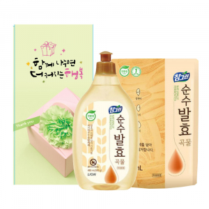 라이온 참그린 순수 발효 곡물 주방세제 용기리필 세트