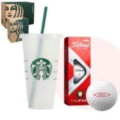 스타벅스 리유저블컵 벤티 타이틀리스트 골프공 3구 기프트박스 선물세트