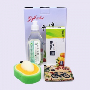 과일수세미 + 참그린 주방세제 + 접이식 장바구니 + 크린백 4종세트