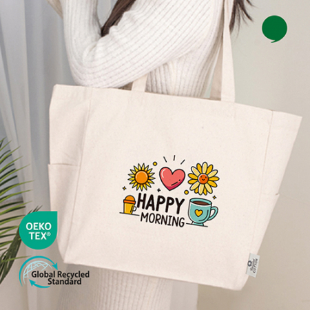 오코텍스 GRS인증 사이드 포켓 에코백 (49x33x15cm) #2