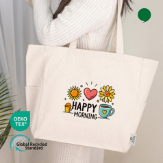 오코텍스 GRS인증 사이드 포켓 에코백 (49x33x15cm)