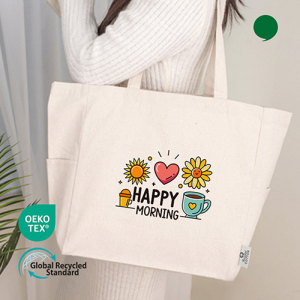 오코텍스 GRS인증 사이드 포켓 에코백 (49x33x15cm)