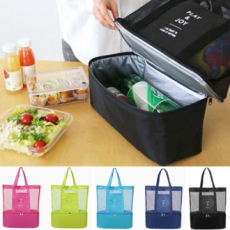 2단 메쉬 보냉가방 여행가방 2단 피크닉가방 시장가방