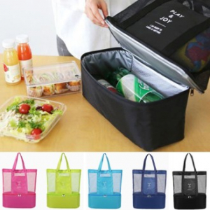 2단 메쉬 보냉가방 여행가방 2단 피크닉가방 시장가방