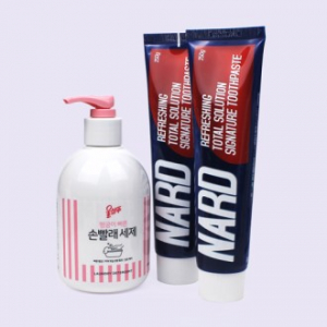 울샴푸 손빨래 펌프형 세제 나드치약 3종세트,