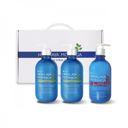 히말라야 모링가 오리지널 리뉴잉 샴푸 500ml 2개 + 트리트먼트 500ml 1개 #2