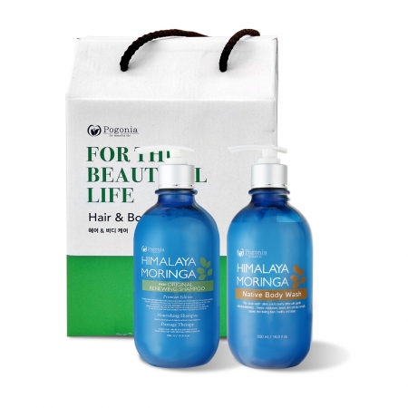 히말라야 모링가 오리지널 리뉴잉 샴푸 500ml 1개 + 네이티브 바디워시 500ml 1개 #2