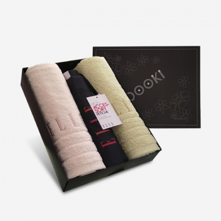 엘르 베이직타올 2매+ 무지로고 3단 우산세트 #2