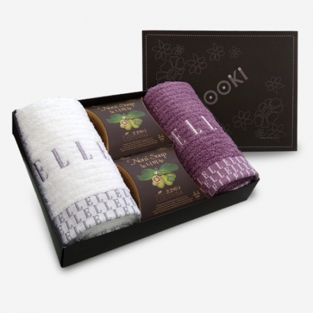 엘르 라벤더타올 2매+ 노니비누 2개세트 #2