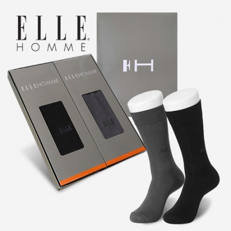 엘르 신사 정장양말 2족세트(블랙/차콜) #2