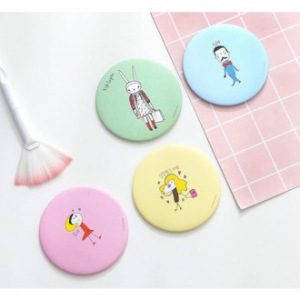 미니 원형 일러스트 손거울