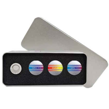 볼빅 비스타3 프리즘 칼라랜덤 3구 볼마커 틴케이스세트 #2