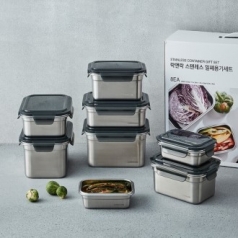 [락앤락] 스텐 하드 밀폐용기 8종 세트 (LST501S8)