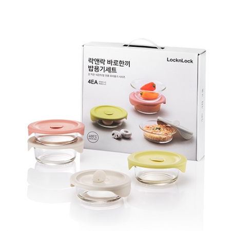 [락앤락] 바로한끼  글라스 밥용기 4P (LLG503S4) #2