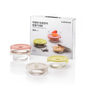 [락앤락] 바로한끼  글라스 밥용기 4P (LLG503S4)