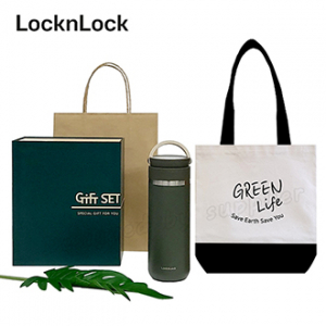 와우32호 선물세트 락앤락 뉴메트로 투웨이 텀블러 에코백투톤 검정(쇼핑백)