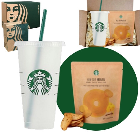 스타벅스 리유저블컵 벤티 스타벅스 베이글칩 선물세트 #3