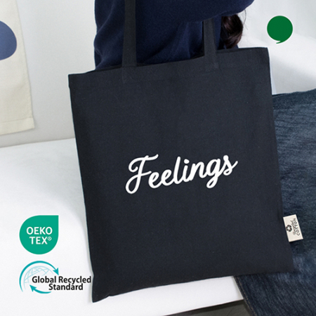 오코텍스 리사이클 컬러 라이트 에코백 블랙 #2