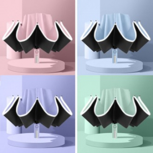 U039 블랙코팅 반전 3단자동우산 접이식 튼튼한 우산 답례품 인쇄 양우산 제작