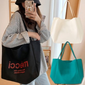 모모카멜 HE25 에코백 3색 캔버스 숄더백 대형