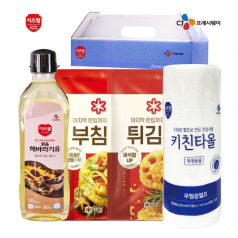 CJ해바라기유, CJ부침가루, CJ튀김가루, CJ키친타올 4종세트