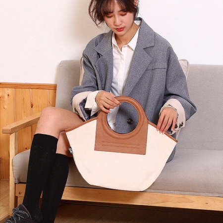 나는용 CIH731 배색 핸들 탑핸드백 에코백 #2