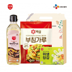 CJ해바라기유, CJ부침가루, CJ위생장갑 3종세트