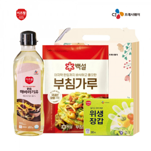 CJ해바라기유, CJ부침가루, CJ위생장갑 3종세트