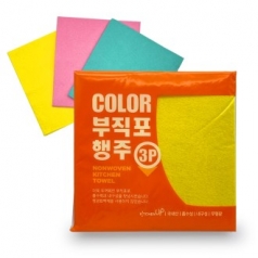 칼라 부직포 행주, 무형광 칼라행주 3P // 국산