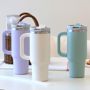 비비드 핸들 대용량 텀블러 890ml 이중진공 보온보냉 빨대텀블러